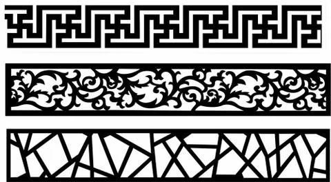 Laser cut cnc panel design for metal, wooden room divider. Stock Illustration