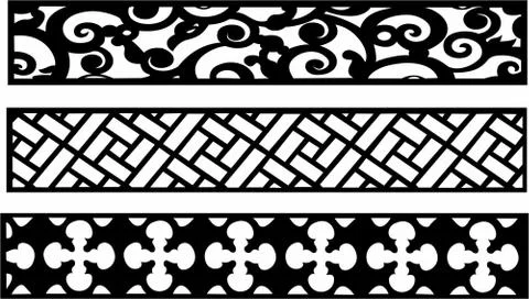 Laser cut cnc panel design for metal, wooden room divider. イラスト素材