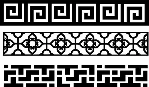 Laser cut cnc panel design for metal, wooden room divider. Stock Illustration