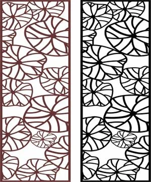 Laser cut cnc panel design for metal, wooden room divider. Illustrazione stock