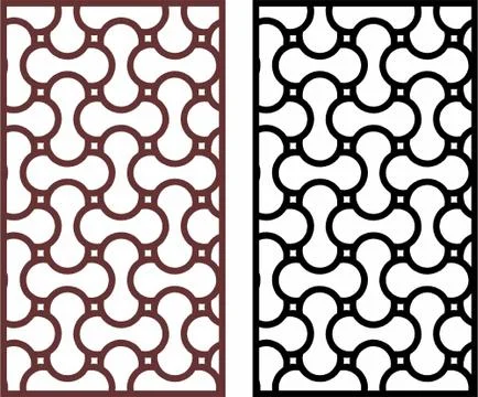 Laser cut cnc panel design for metal, wooden room divider. Stock Illustration