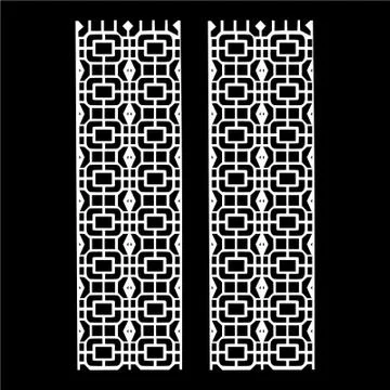 Laser cut cnc panel design for metal, wooden room divider. Stock Illustration