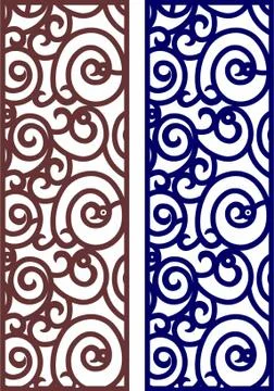 Laser cut cnc panel design for metal, wooden room divider. Stock Illustration