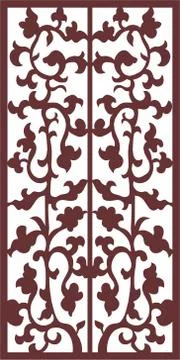 Laser cut cnc panel design for metal, wooden room divider. Illustrazione stock