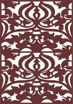 Laser cut cnc panel design for metal, wooden room divider. Stock Illustration