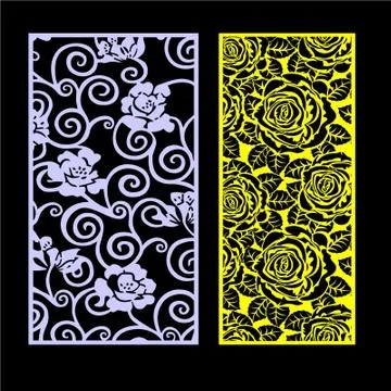 Laser cut cnc panel design for metal, wooden room divider. Illustrazione stock