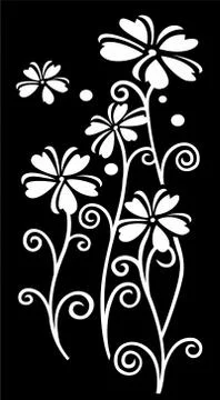 Laser cut cnc panel design for metal, wooden room divider. Stock Illustration