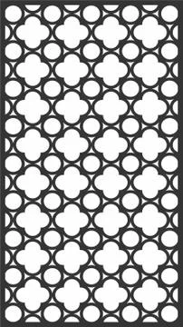 Laser cut cnc panel design for metal, wooden room divider. Stock Illustration