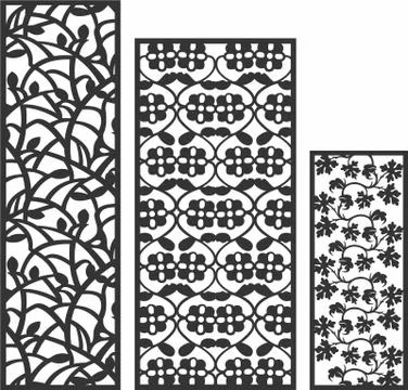 Laser cut cnc panel design for metal, wooden room divider. Stock Illustration