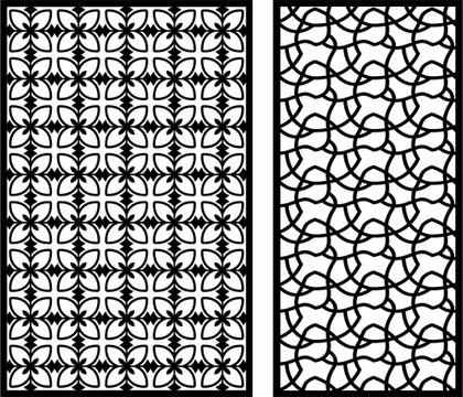 Laser cut cnc panel design for metal, wooden room divider. Stock Illustration