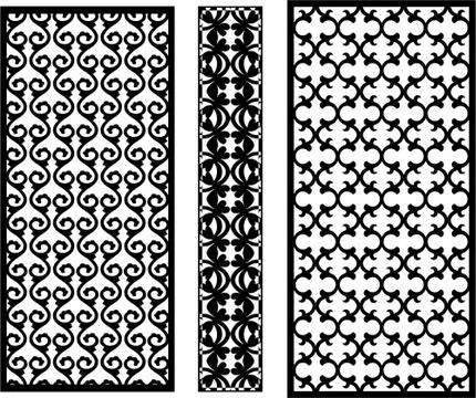 Laser cut cnc panel design for metal, wooden room divider. イラスト素材