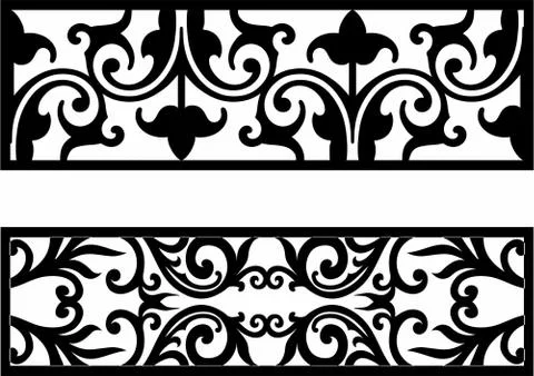 Laser cut cnc panel design for metal, wooden room divider. Stock Illustration