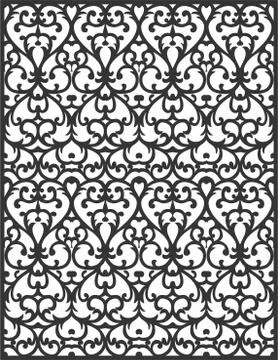 Laser cut cnc panel design for metal, wooden room divider. Stock Illustration