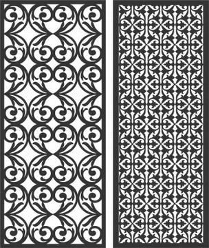 Laser cut cnc panel design for metal, wooden room divider. Stock Illustration