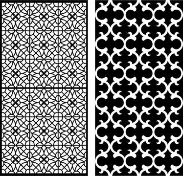 Laser cut cnc panel design for metal, wooden room divider. Stock Illustration