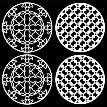 Laser cut cnc panel design for metal, wooden room divider. Stock Illustration