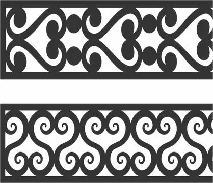 Laser cut cnc panel design for metal, wooden room divider. Stock Illustration