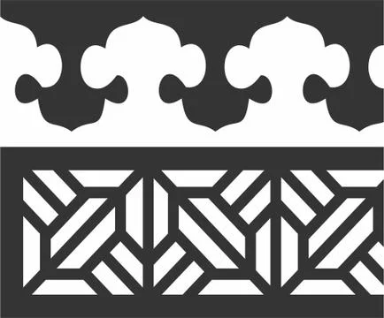 Laser cut cnc panel design for metal, wooden room divider. Illustrazione stock