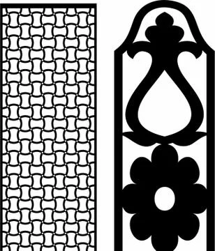 Laser cut cnc panel design for metal, wooden room divider. Stock Illustration