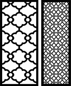 Laser cut cnc panel design for metal, wooden room divider. Stock Illustration