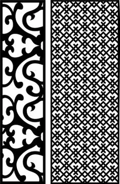 Laser cut cnc panel design for metal, wooden room divider. Stock Illustration