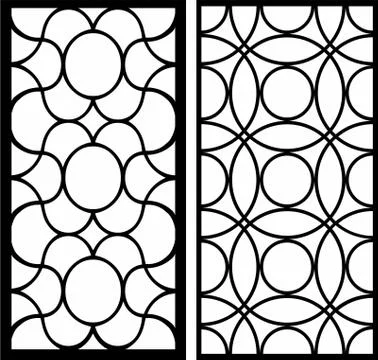 Laser cut cnc panel design for metal, wooden room divider. Stock Illustration