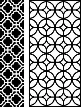 Laser cut cnc panel design for metal, wooden room divider. Illustrazione stock