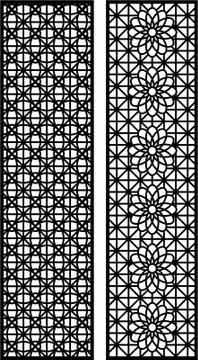 Laser cut cnc panel design for metal, wooden room divider. Stock Illustration