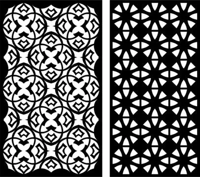 Laser cut cnc panel design for metal, wooden room divider. Stock Illustration