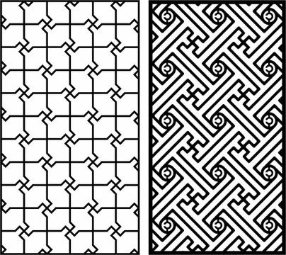 Laser cut cnc panel design for metal, wooden room divider. Stock Illustration