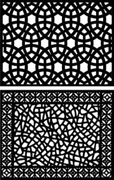 Laser cut cnc panel design for metal, wooden room divider. Stock Illustration