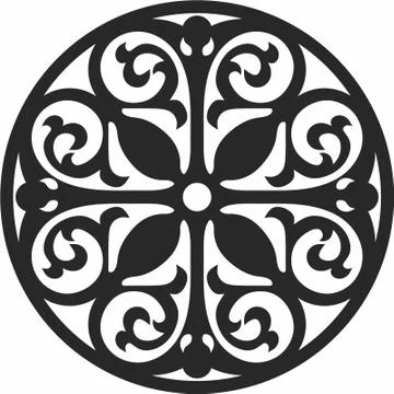 Laser cut cnc panel design for metal, wooden room divider. Illustrazione stock