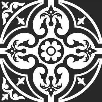 Laser cut cnc panel design for metal, wooden room divider. Stock Illustration