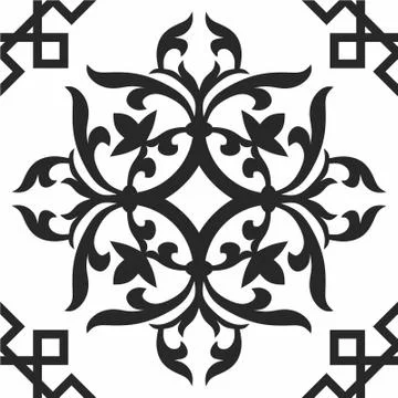 Laser cut cnc panel design for metal, wooden room divider. Illustrazione stock