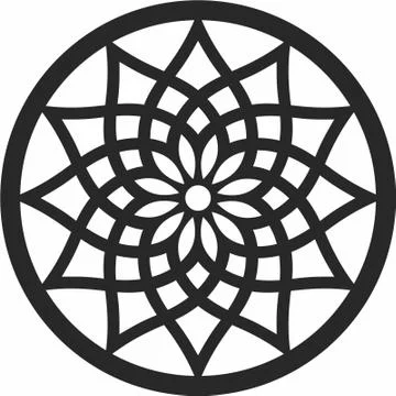 Laser cut cnc panel design for metal, wooden room divider. Stock Illustration