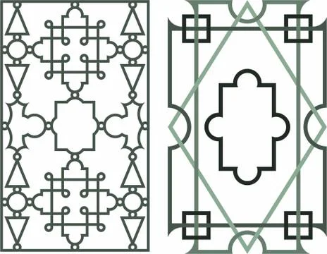 Laser cut cnc panel design for metal, wooden room divider. Stock Illustration