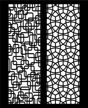 Laser cut cnc panel design for metal, wooden room divider. Stock Illustration