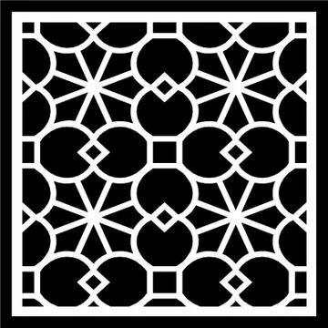 Laser cut cnc panel design for metal, wooden room divider. Stock Illustration