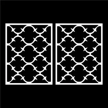 Laser cut cnc panel design for metal, wooden room divider. Stock Illustration