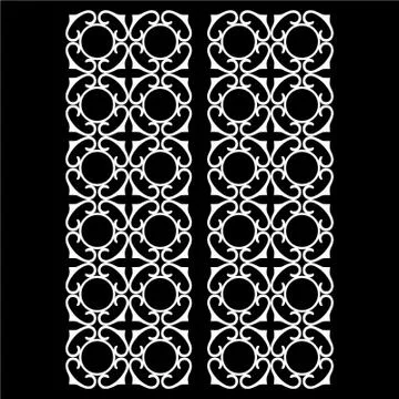 Laser cut cnc panel design for metal, wooden room divider. Stock Illustration