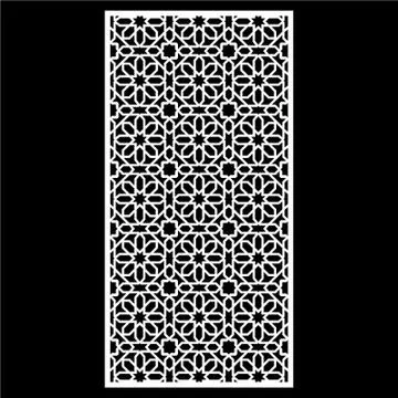 Laser cut cnc panel design for metal, wooden room divider. Stock Illustration