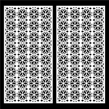 Laser cut cnc panel design for metal, wooden room divider. Stock Illustration