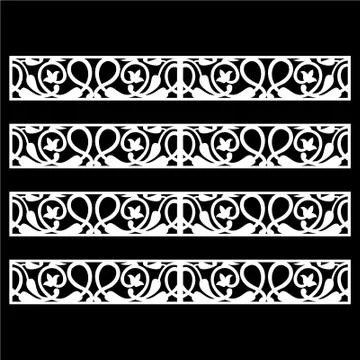 Laser cut cnc panel design for metal, wooden room divider. Stock Illustration