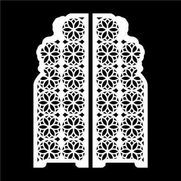 Laser cut cnc panel design for metal, wooden room divider. Stock Illustration