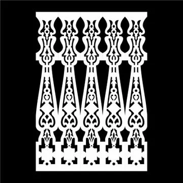 Laser cut cnc panel design for metal, wooden room divider. Stock Illustration