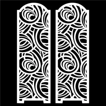 Laser cut cnc panel design for metal, wooden room divider. Stock Illustration