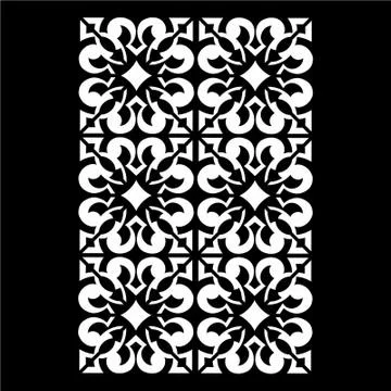 Laser cut cnc panel design for metal, wooden room divider. イラスト素材