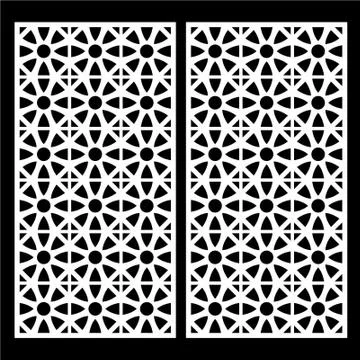 Laser cut cnc panel design for metal, wooden room divider. Stock Illustration