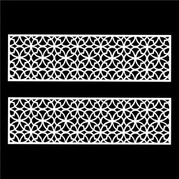 Laser cut cnc panel design for metal, wooden room divider. Stock Illustration