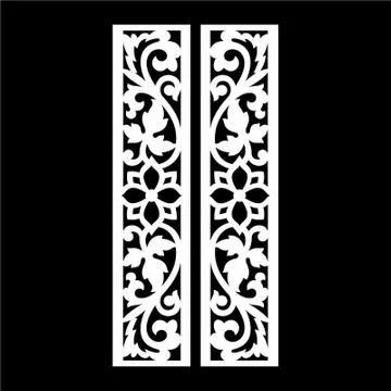 Laser cut cnc panel design for metal, wooden room divider. Stock Illustration